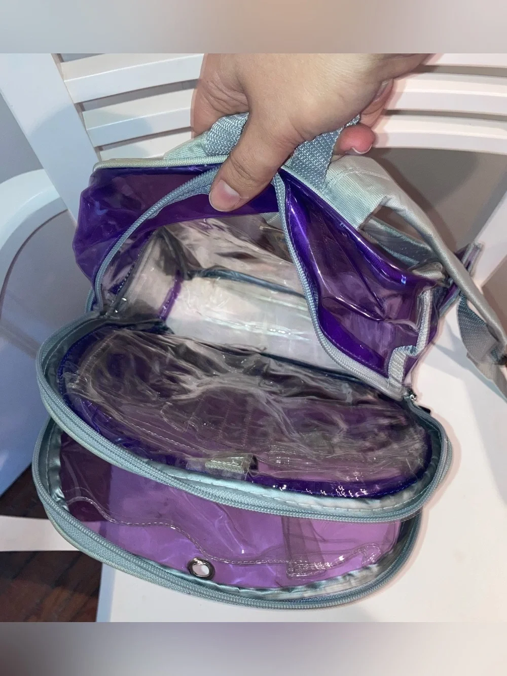 Vintage Purple Vinyl Transparent Backpack